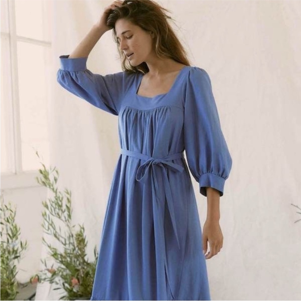 Christy Dawn The Bianca Dress size S Blue Linen